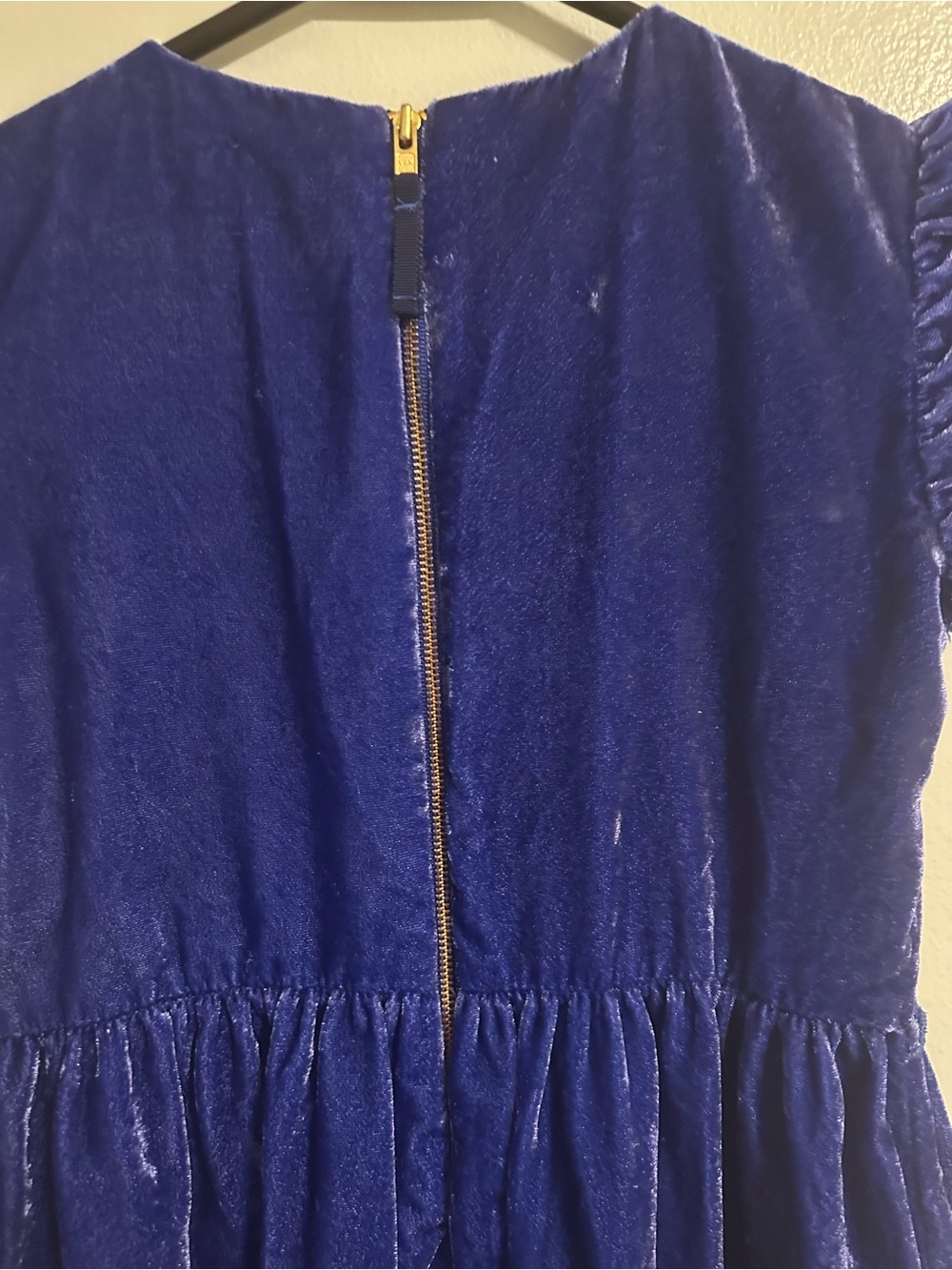 Crewcuts Plush Velvet Dress in Deep Blue Size 7 - Picture 4 of 8